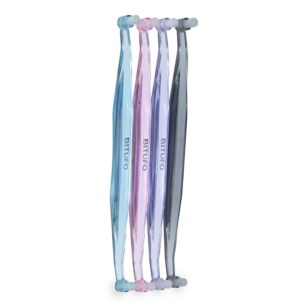 Encontraproduto.com.br - Escova de Dente Bitufo Dois Tufos com 2 protetores de cerdas