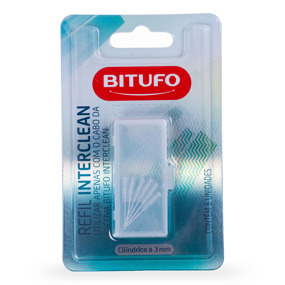 Encontraproduto.com.br - Refil para Escova de Dente Bitufo Interclean Cilíndrico 3mm 6 Unidades