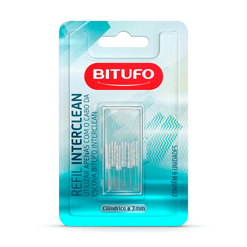 Encontraproduto.com.br - Refil para Escova de Dente Bitufo Interclean Cilíndrico 3mm 6 Unidades