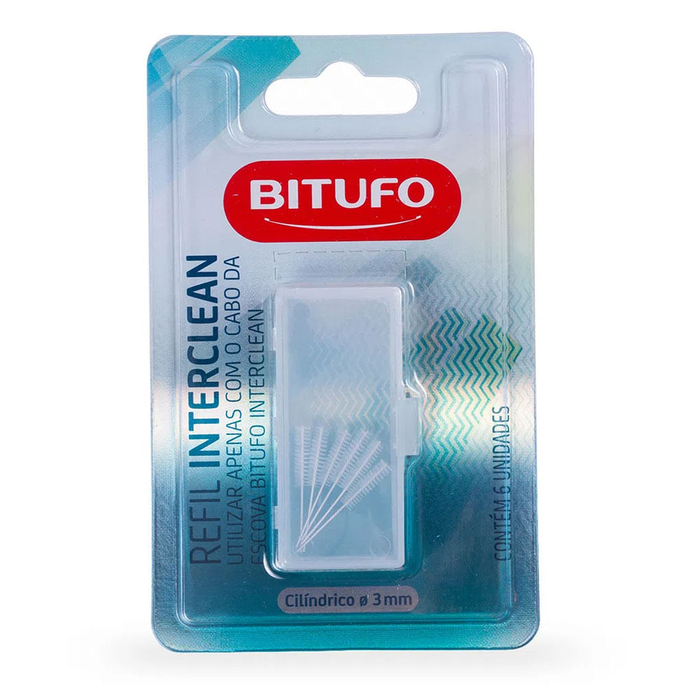 Encontraproduto.com.br - Refil para Escova de Dente Bitufo Interclean Cilíndrico 3mm 6 Unidades