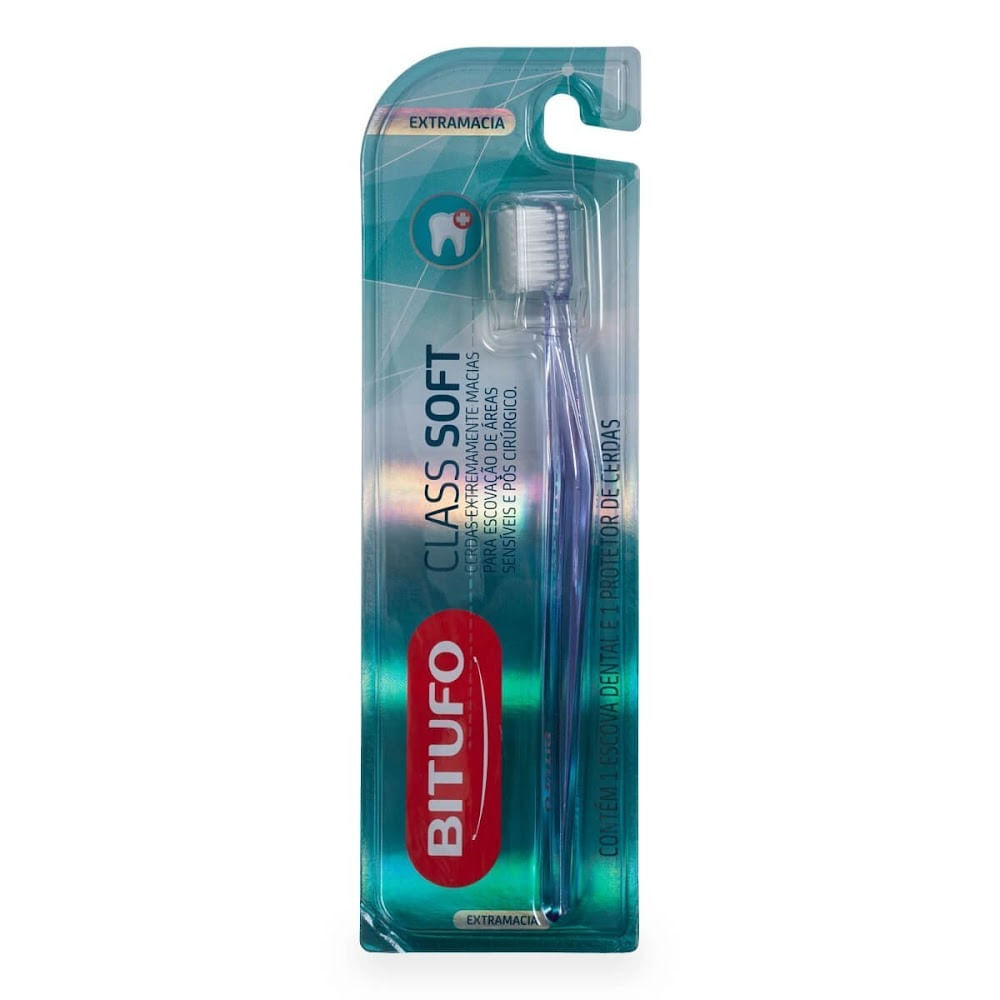 Encontraproduto.com.br - Escova de Dente Bitufo Class Soft Extramacia com 1 protetor de cerdas