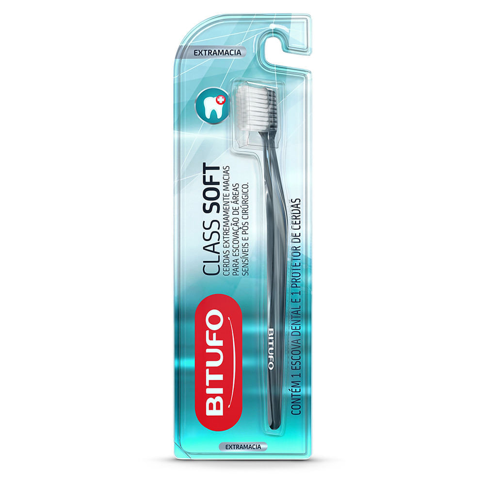 Encontraproduto.com.br - Escova de Dente Bitufo Class Soft Extramacia com 1 protetor de cerdas
