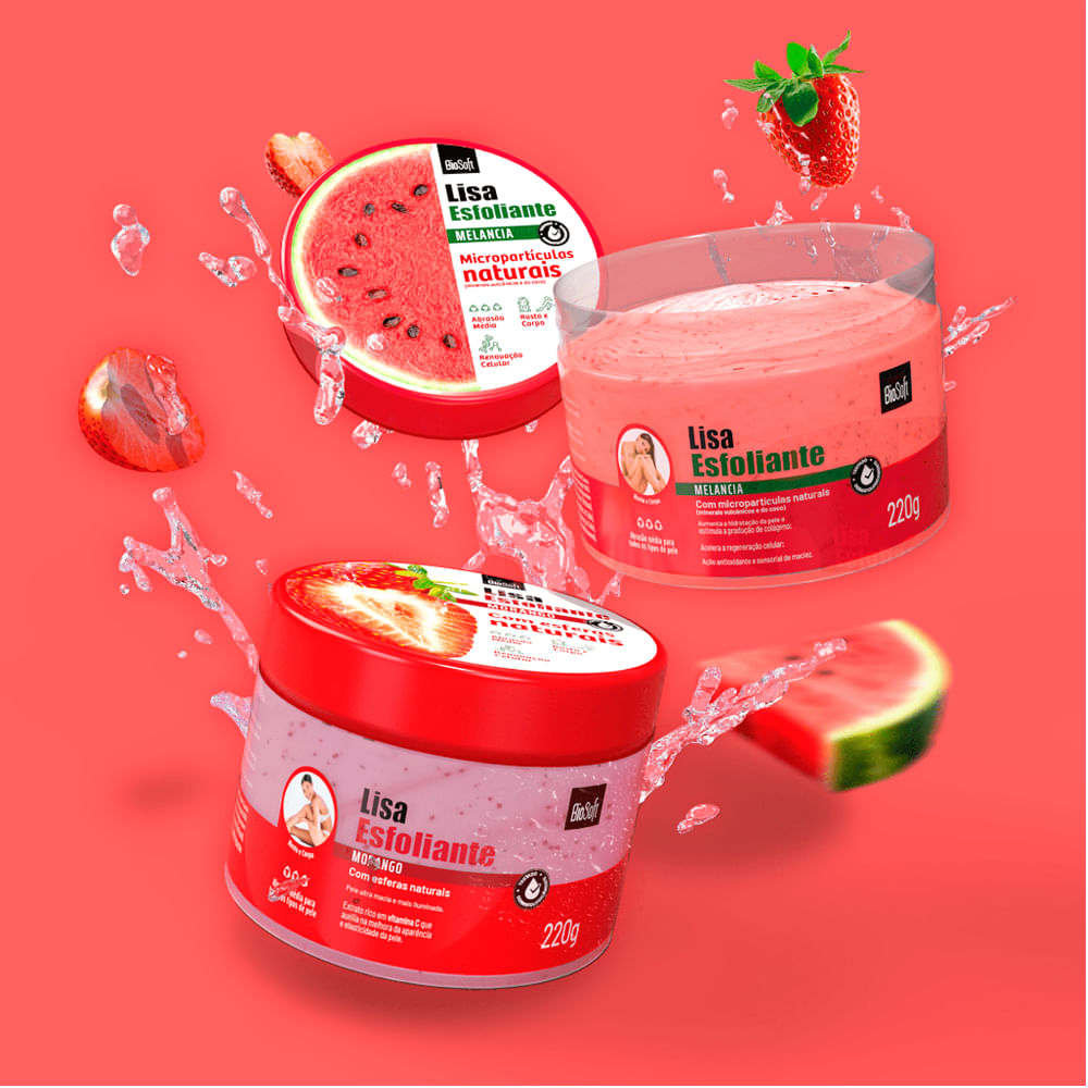Encontraproduto.com.br - Creme Esfoliante Bio Soft Lisa Morango 300g