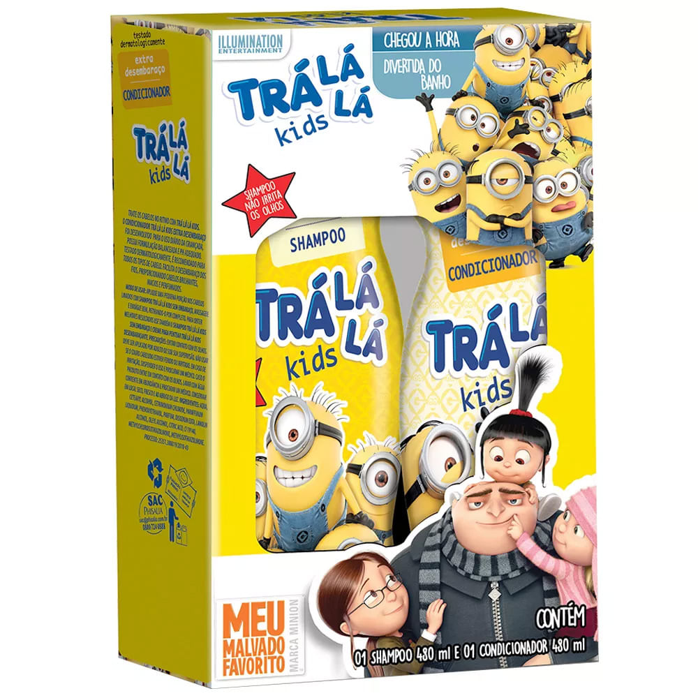 Encontraproduto.com.br - Kit Shampoo + Cond Trá Lá Lá Kids Sem Embaraço 480ml Cada