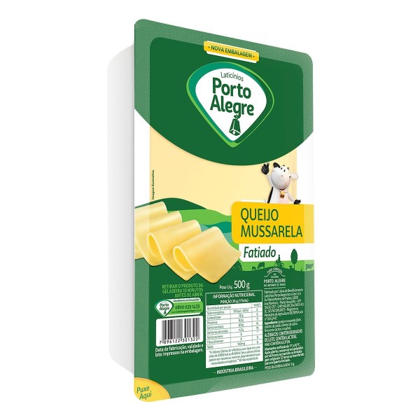 Encontraproduto.com.br - Queijo Mussarela Porto Alegre Fatiado Pacote com 500g