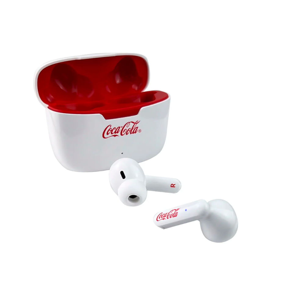 Encontraproduto.com.br - Fone de Ouvido Flow Earbuds Coca-Cola TWS 2096 Branco