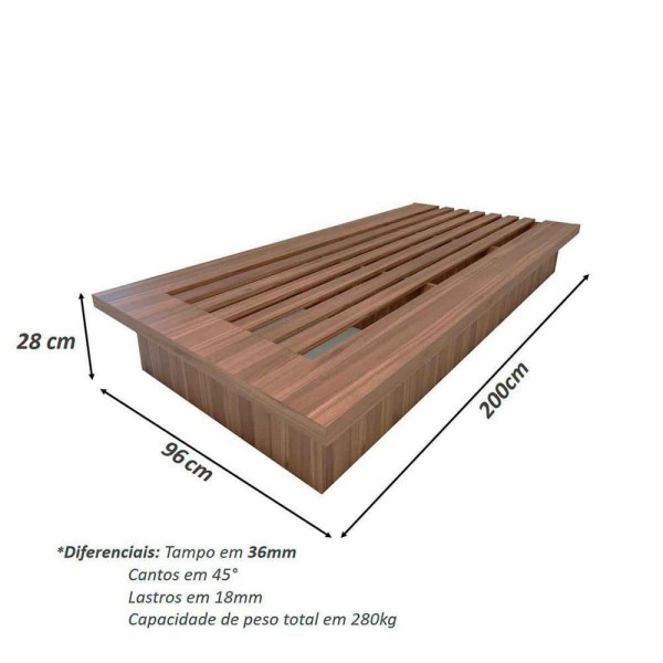 Encontraproduto.com.br - Kit Quarto Personalizado Com Cama Cabeceira E Mesa Lateral Cor:Nogueira Cadiz