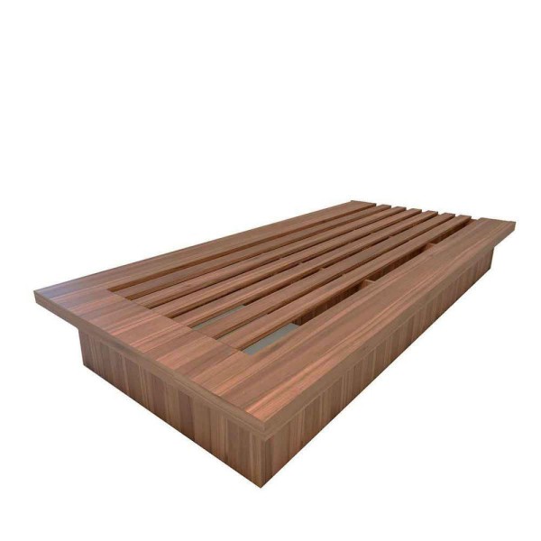 Encontraproduto.com.br - Kit Quarto Personalizado Com Cama Cabeceira E Mesa Lateral Cor:Nogueira Cadiz