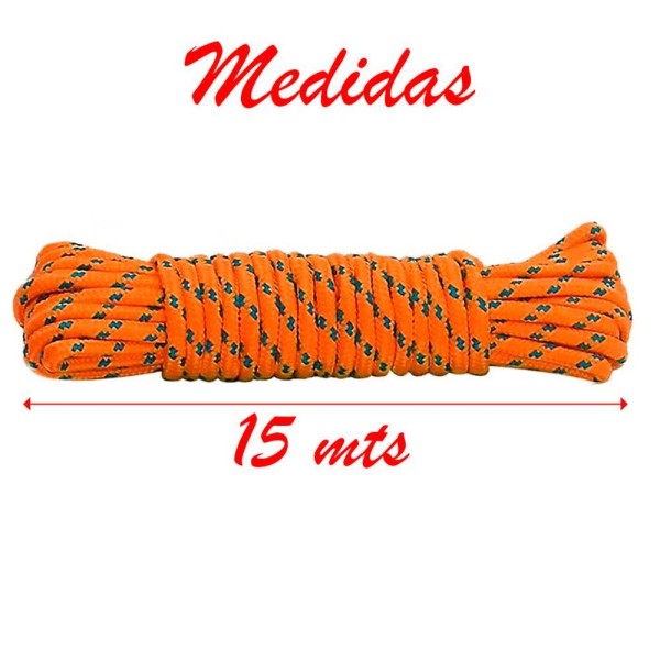 Encontraproduto.com.br - Kit 2 Cordas Laranja Para Amarrar Lona De Caminhão Em Poliéster 15 Metros