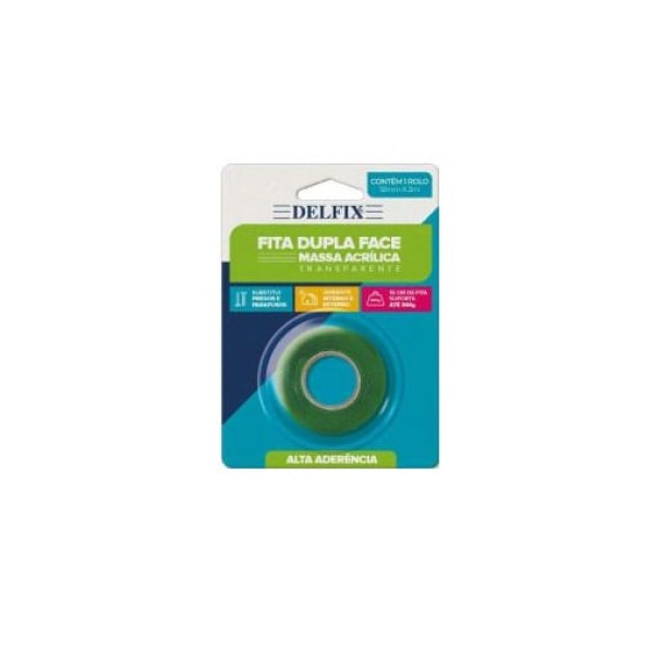 Encontraproduto.com.br - Fita Dupla Face Massa Acrilica 12mmx2m Blister Delfix