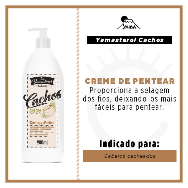 Encontraproduto.com.br - Yamasterol Cachos Coco Creme Para Pentear 900ml Yamá
