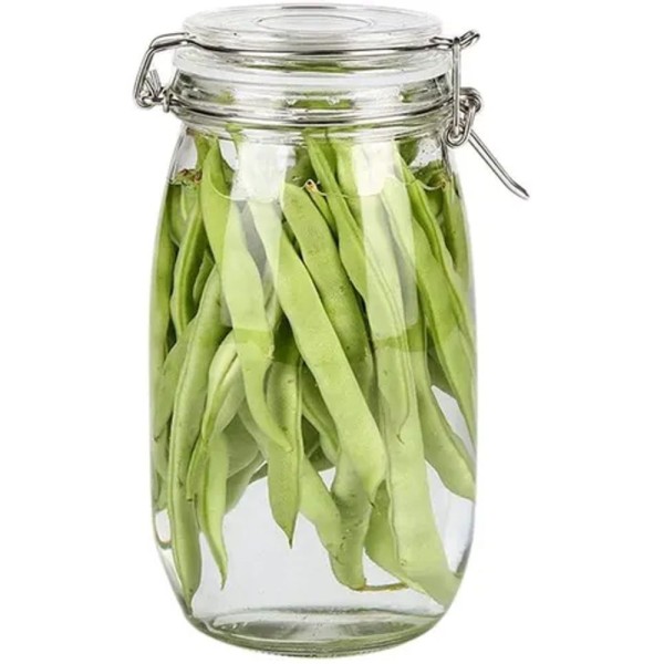 Encontraproduto.com.br - Kit 3 Potes De Vidro Hermético Tampa Com Vedação Conserva