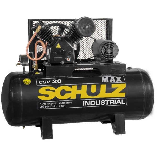 Encontraproduto.com.br - Compressor Schulz Csv 20 Max 200 Litros 175 Libras 5 Cv Mono