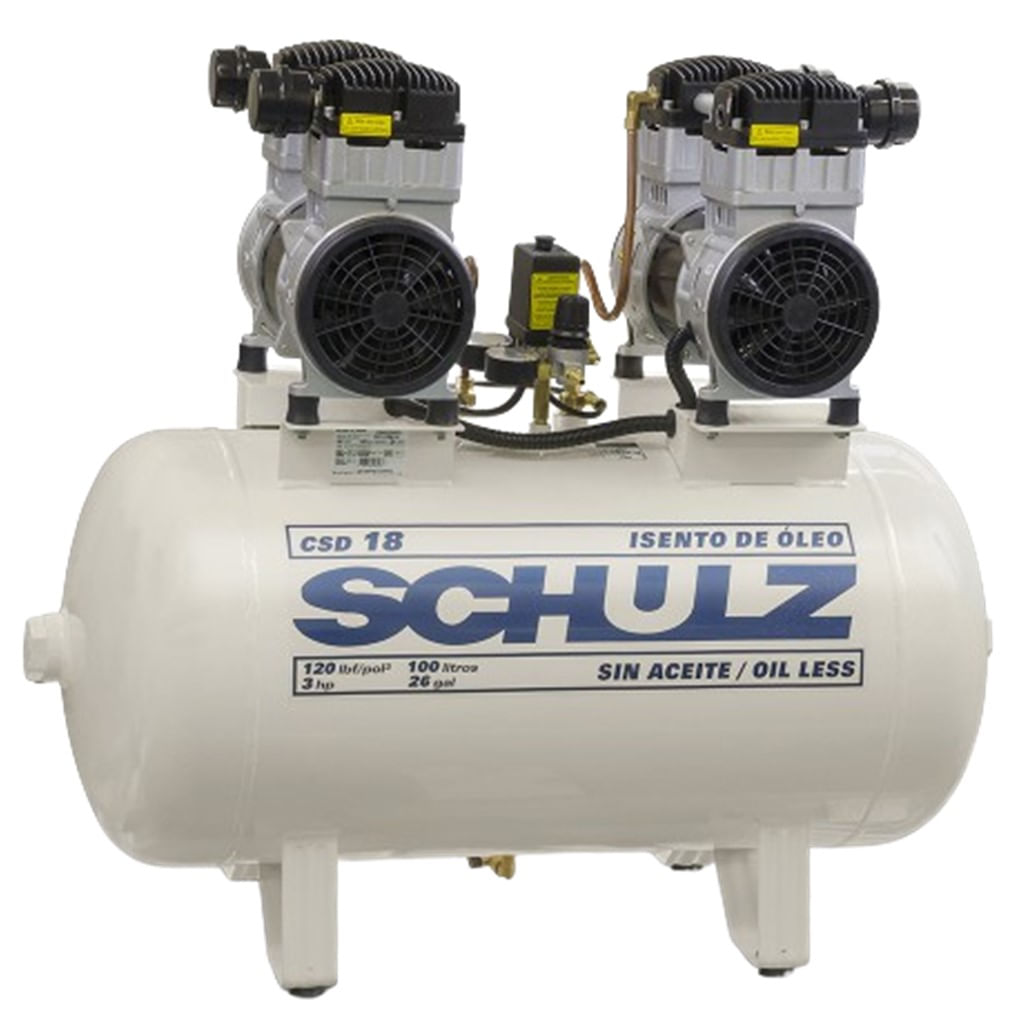 Encontraproduto.com.br - Compressor de Ar Motocompressor Schulz Odontológico Csd 18 100L 3Hp Monofásico