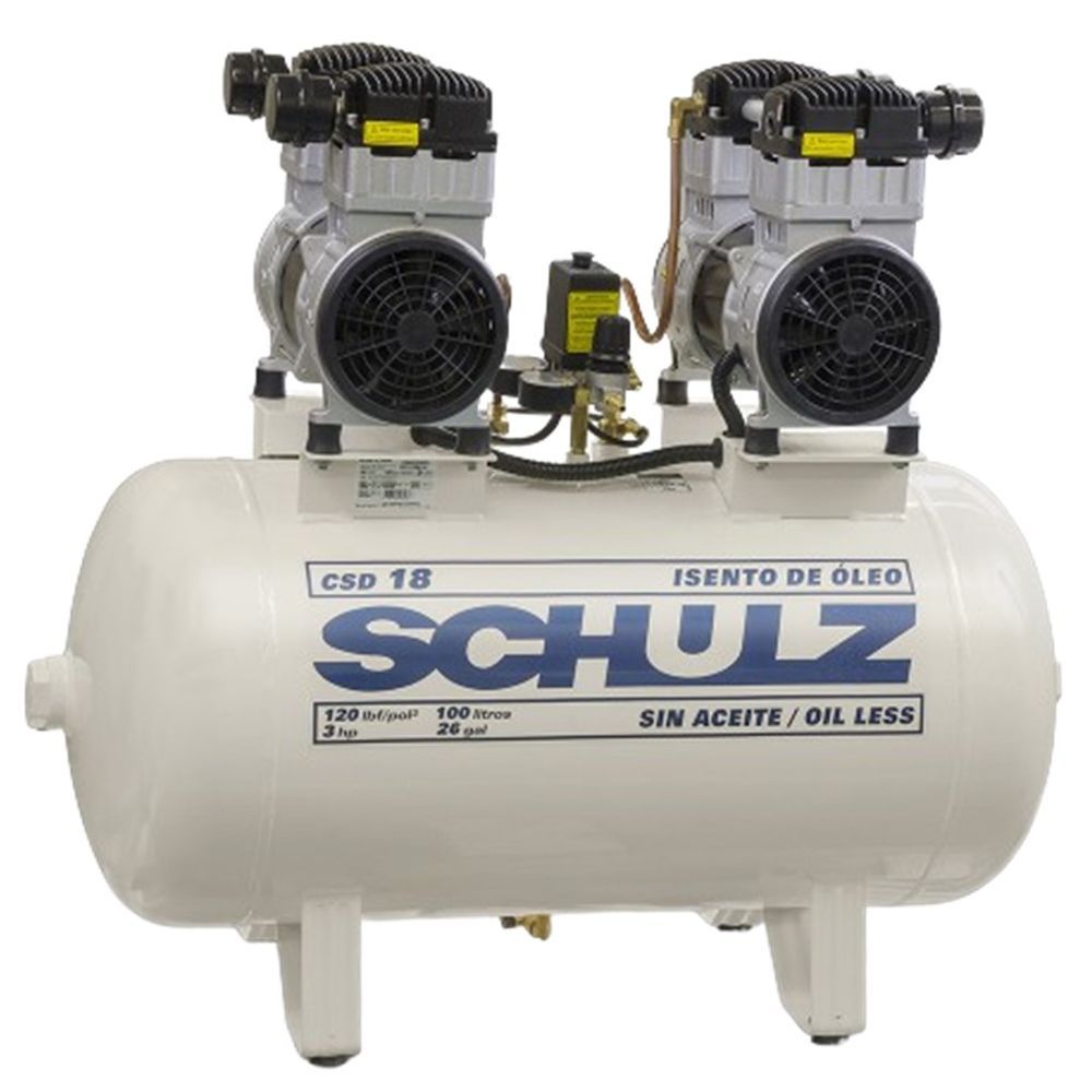 Encontraproduto.com.br - Compressor de Ar Motocompressor Schulz Odontológico Csd 18 100L 3Hp Monofásico