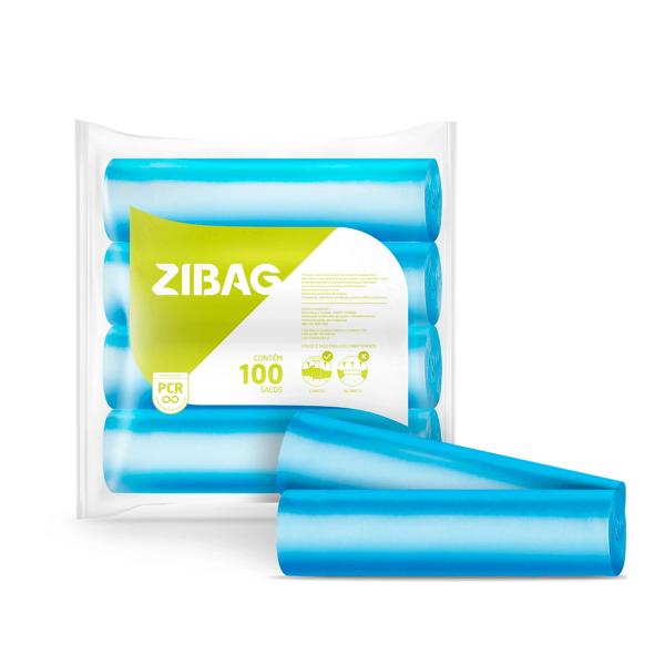 Encontraproduto.com.br - Saco para Lixo Econômico Azul 60L com 100 unidades Zibag