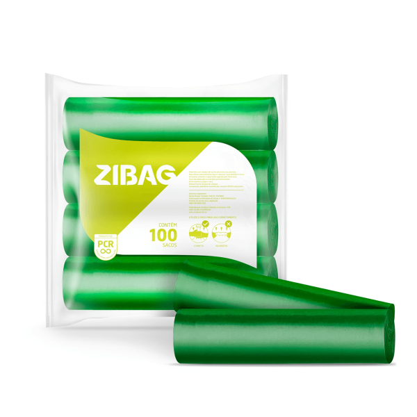 Encontraproduto.com.br - Saco para Lixo Econômico Verde 60L com 100 unidades Zibag