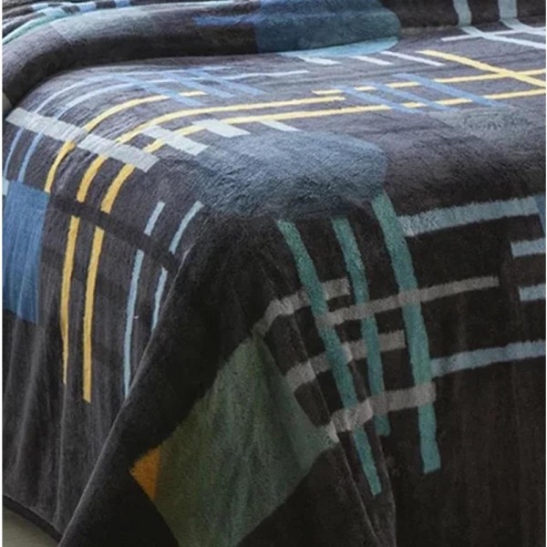 Encontraproduto.com.br - Cobertor Kyor Plus 420g Casal 180x220cm Helsinki Preto Jolitex