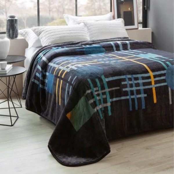 Encontraproduto.com.br - Cobertor Kyor Plus 420g Casal 180x220cm Helsinki Preto Jolitex