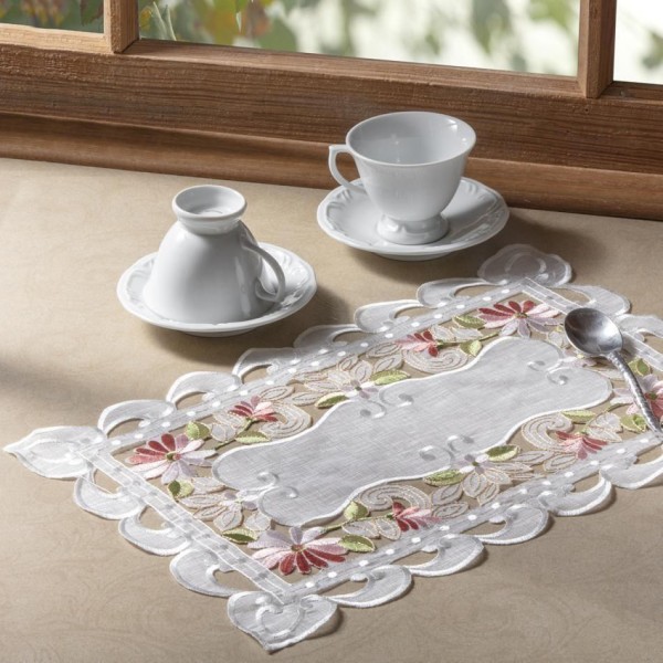 Encontraproduto.com.br - Trilho de Mesa Retangular Jolitex Sidney Rendado 40x90cm