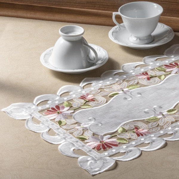 Encontraproduto.com.br - Trilho de Mesa Retangular Jolitex Sidney Rendado 40x180cm