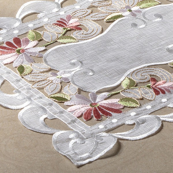 Encontraproduto.com.br - Trilho de Mesa Retangular Jolitex Sidney Rendado 40x180cm