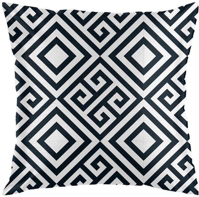 Capa de Almofada Grecia Jolitex Estampa 2 Azul e Branco 43x43cm