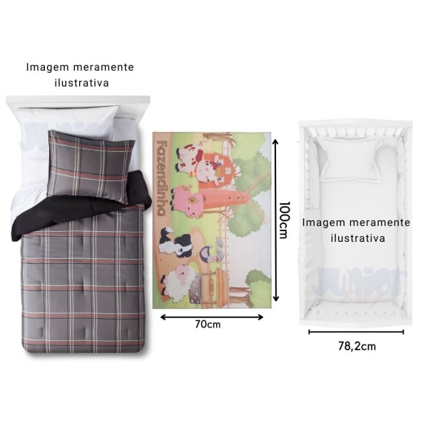 Encontraproduto.com.br - Tapete Fazendinha Quarto Infantil Criança Bebe Decoração 1 Metro Masculino Feminino Jolitex Colorido