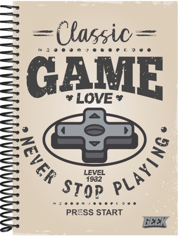 Encontraproduto.com.br - Caderno Baag Espiral Universitário Capa Dura Geek 20 Matérias 320 Folhas - Sortido