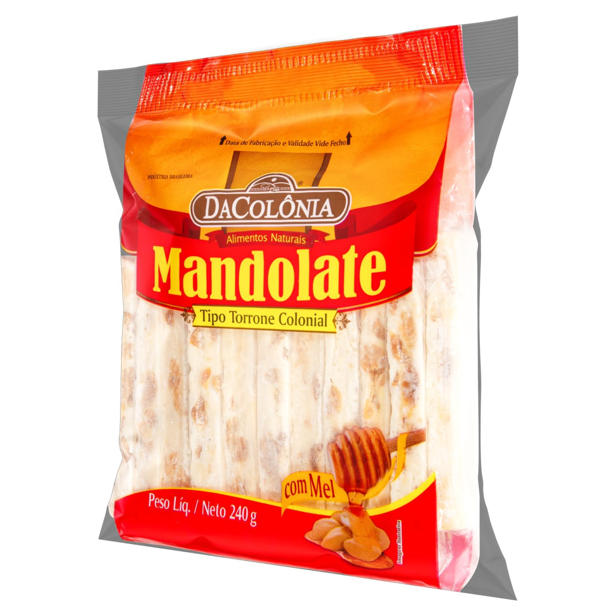 Encontraproduto.com.br - Mandolate Torrone Colonial com Mel DaColônia Pacote 240g