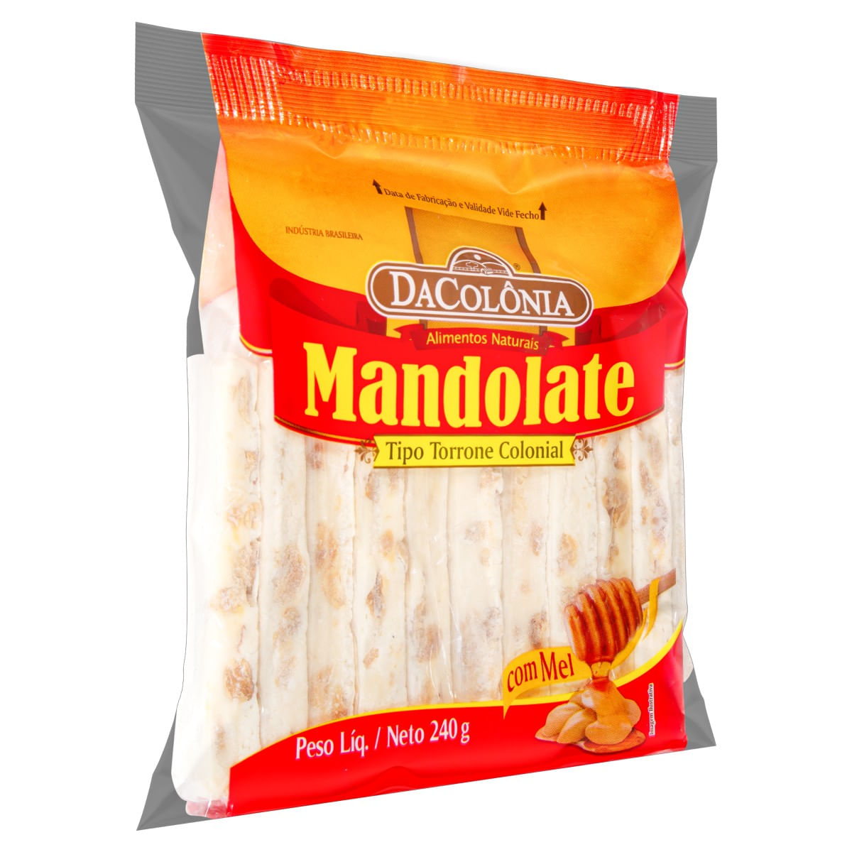 Encontraproduto.com.br - Mandolate Torrone Colonial com Mel DaColônia Pacote 240g