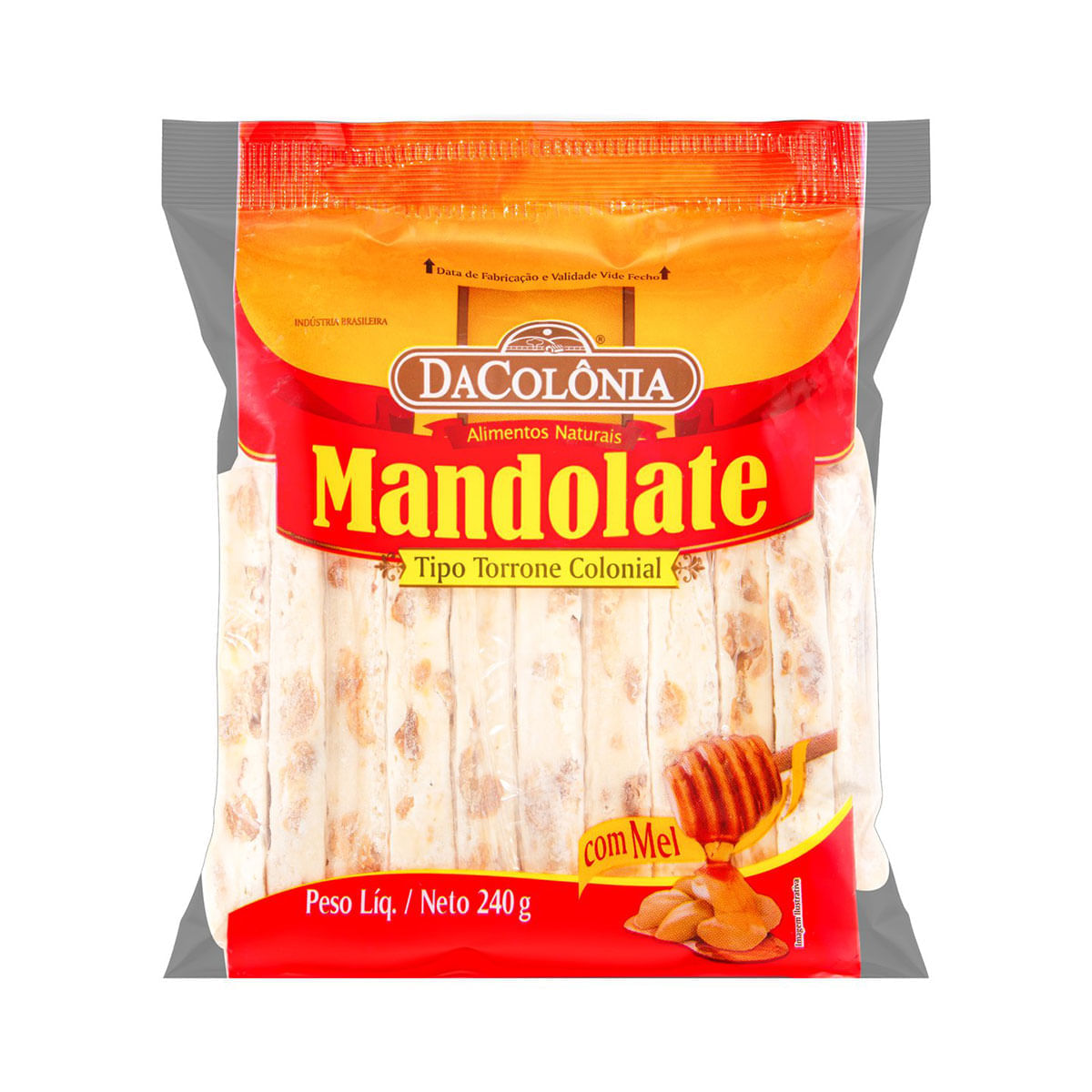 Encontraproduto.com.br - Mandolate Torrone Colonial com Mel DaColônia Pacote 240g