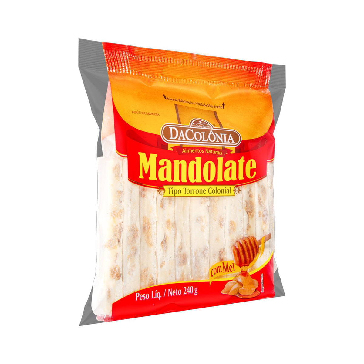 Encontraproduto.com.br - Mandolate Torrone Colonial com Mel DaColônia Pacote 240g