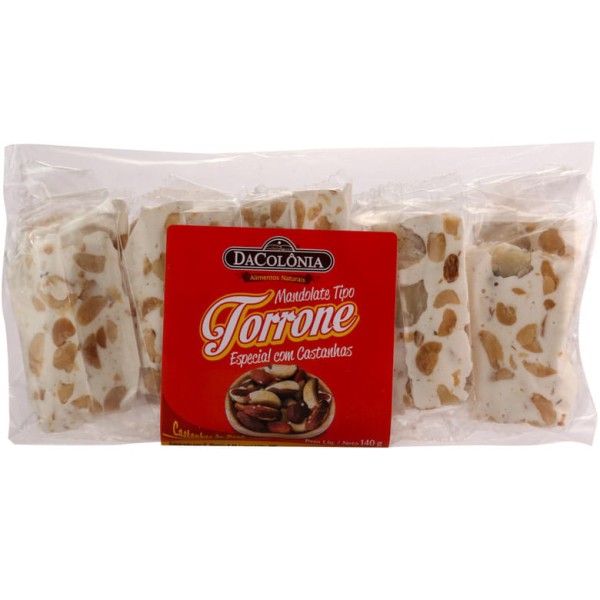 Encontraproduto.com.br - Torrone de Castanhas Mandolate Dacolônia 140g
