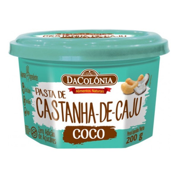 Encontraproduto.com.br - Pasta de Castanha-de-Caju com Coco DaColônia Pote 200g