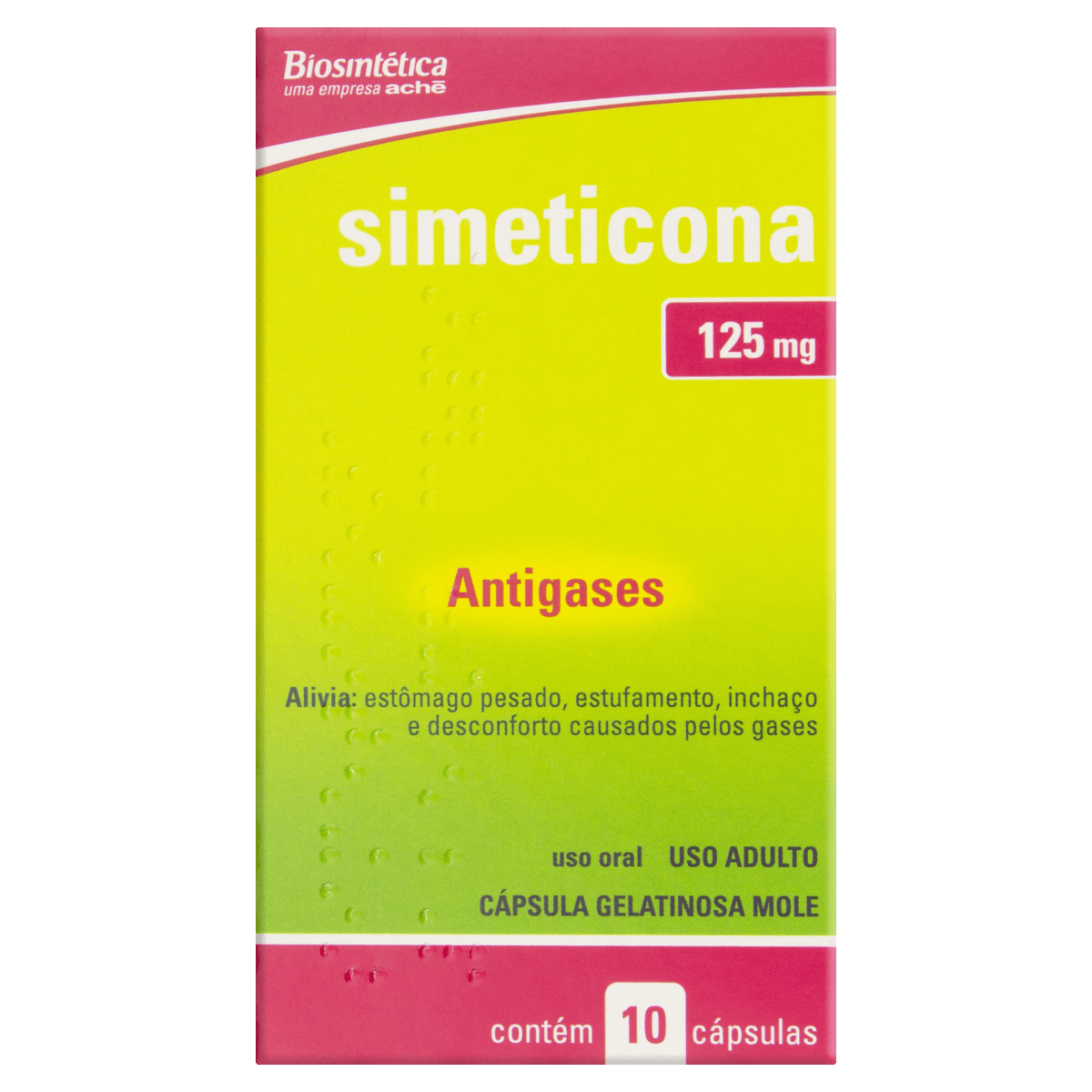 Encontraproduto.com.br - Simeticona 125Mg Com 10 Cápsulas Genérico Biosintética