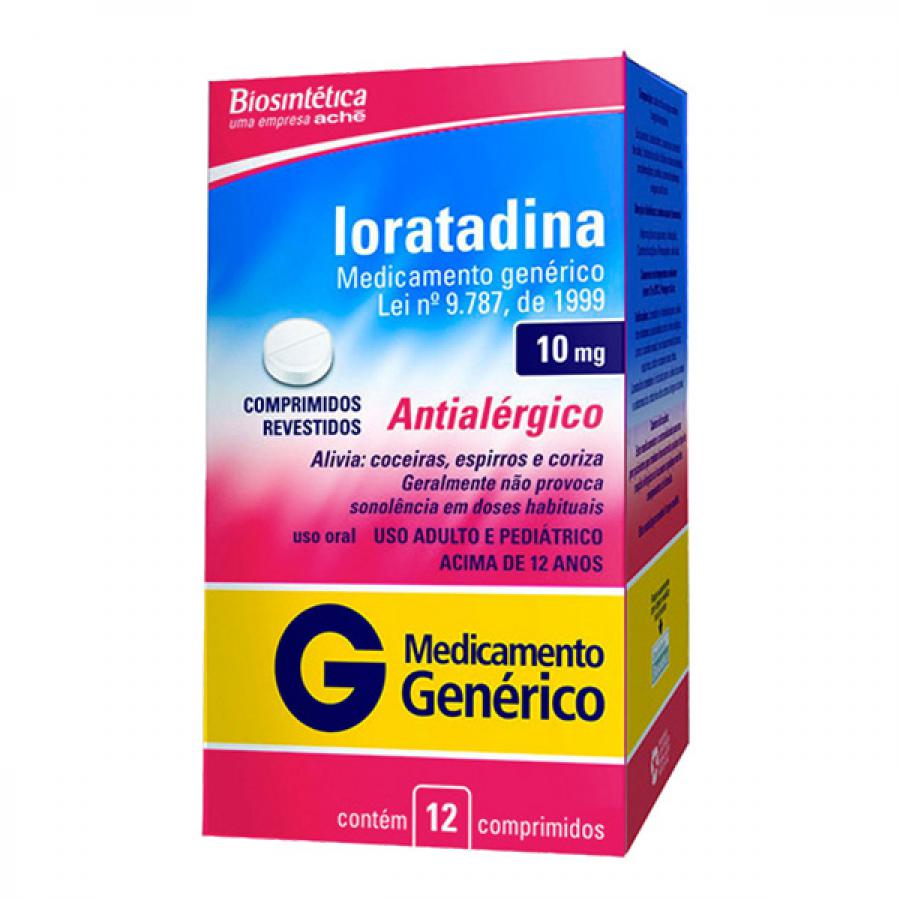 Loratadina 10mg Biosintética 12 Comprimidos Revestidos