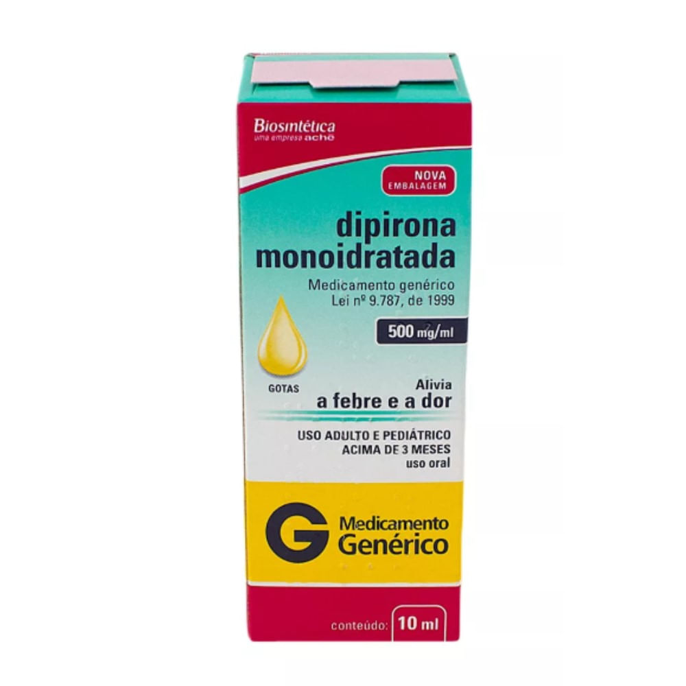 Encontraproduto.com.br - Dipirona Sodica 500Mg Sl Or 20Ml - Genérico - Biosintética Genérica