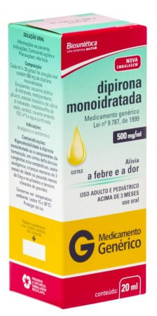 Encontraproduto.com.br - Dipirona Sodica 500Mg Sl Or 20Ml - Genérico - Biosintética Genérica