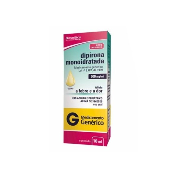 Dipirona Monoidratada 500MG/ML Solução oral gotas - 1 Frasco com 10 mL