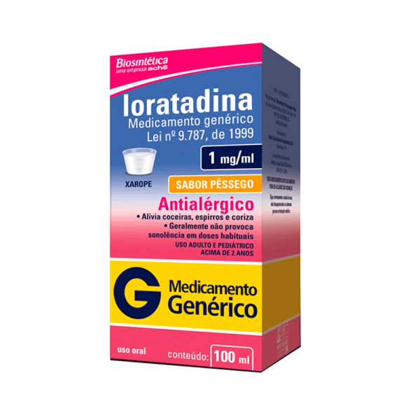 Encontraproduto.com.br - Loratadina Biossintetica 1mg/ml xarope 100ml