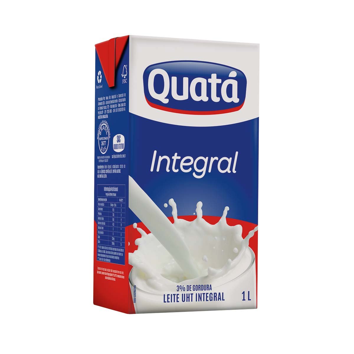 Encontraproduto.com.br - Leite Longa Vida Quatá Integral TP com 1L