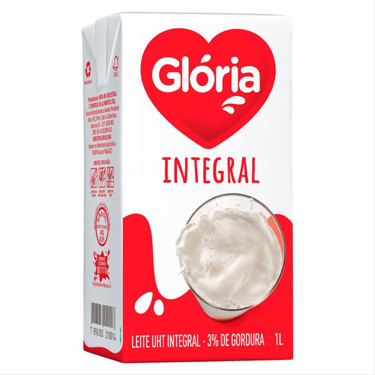Leite Longa Vida Integral Glória Tetra Pak 1L