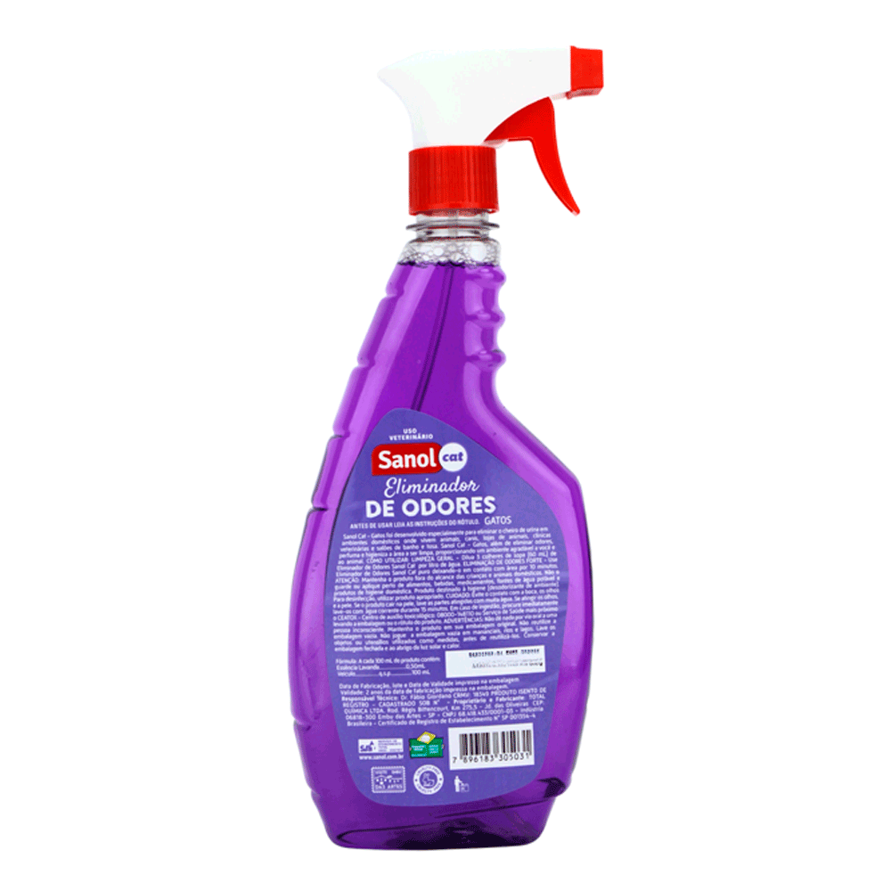 Encontraproduto.com.br - Eliminador de Odores Spray Gatos Sanol Cat