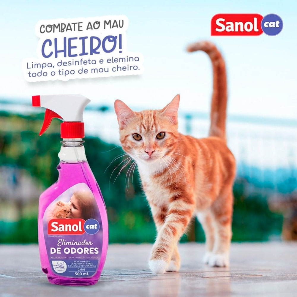 Encontraproduto.com.br - Eliminador de Odores Spray Gatos Sanol Cat
