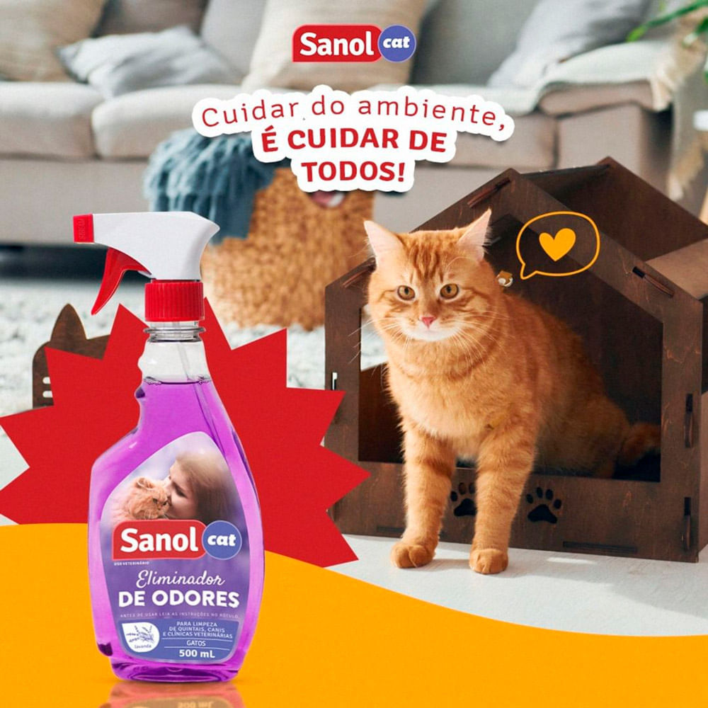 Encontraproduto.com.br - Eliminador de Odores Spray Gatos Sanol Cat