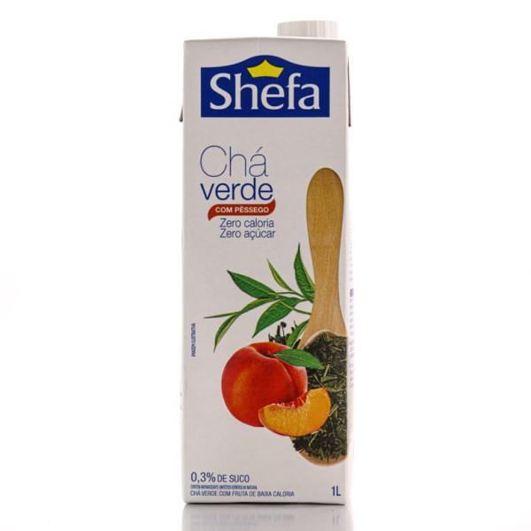 Encontraproduto.com.br - Chá Verde Pêssego Zero Açúcar Shefa Caixa 1l