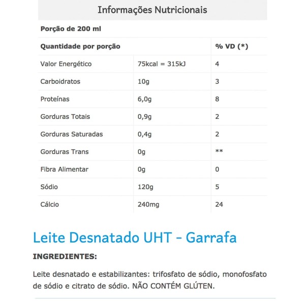 Encontraproduto.com.br - Leite Desnatado Shefa 1 L