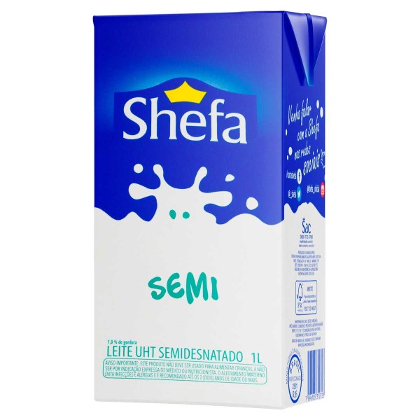 Encontraproduto.com.br - Leite Uht Semi Desnatado Shefa 1L