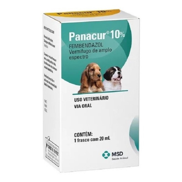 Panacur 10% 20ml MSD Vermífugo Suspensão Cães